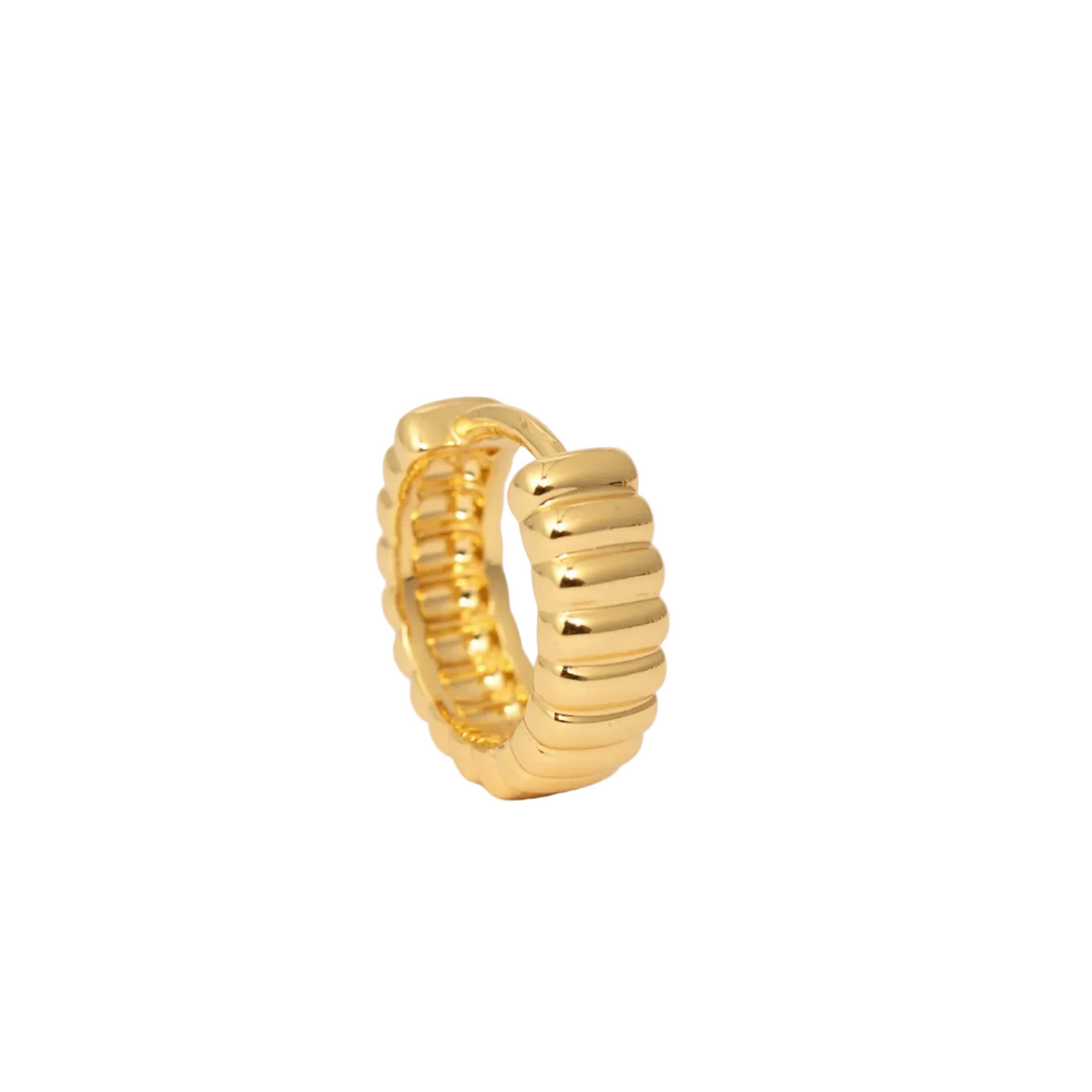 Jay Ribbed Oorring Goud