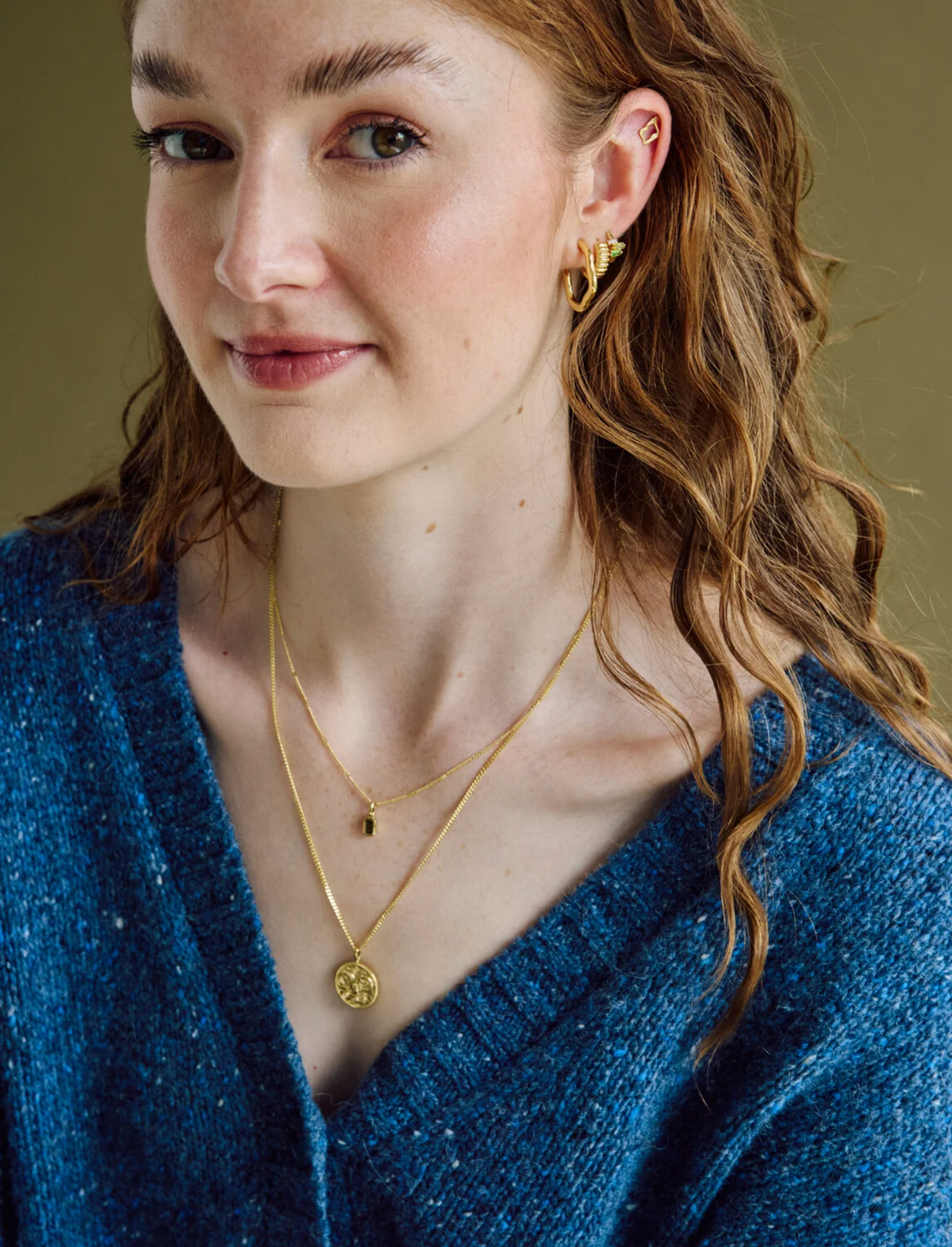 Jay Ribbed Oorring Goud