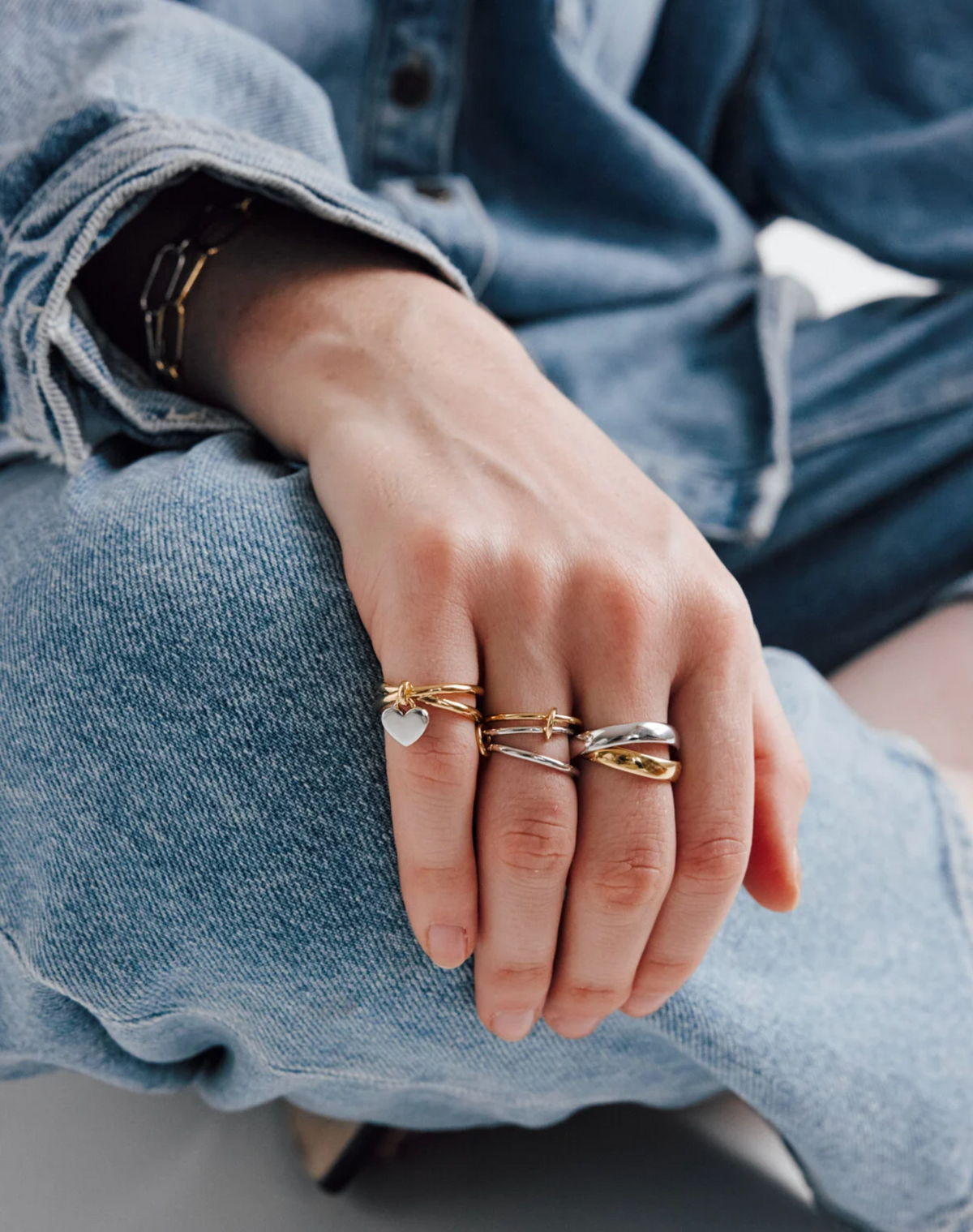 Claire Crossover Heart Ring
