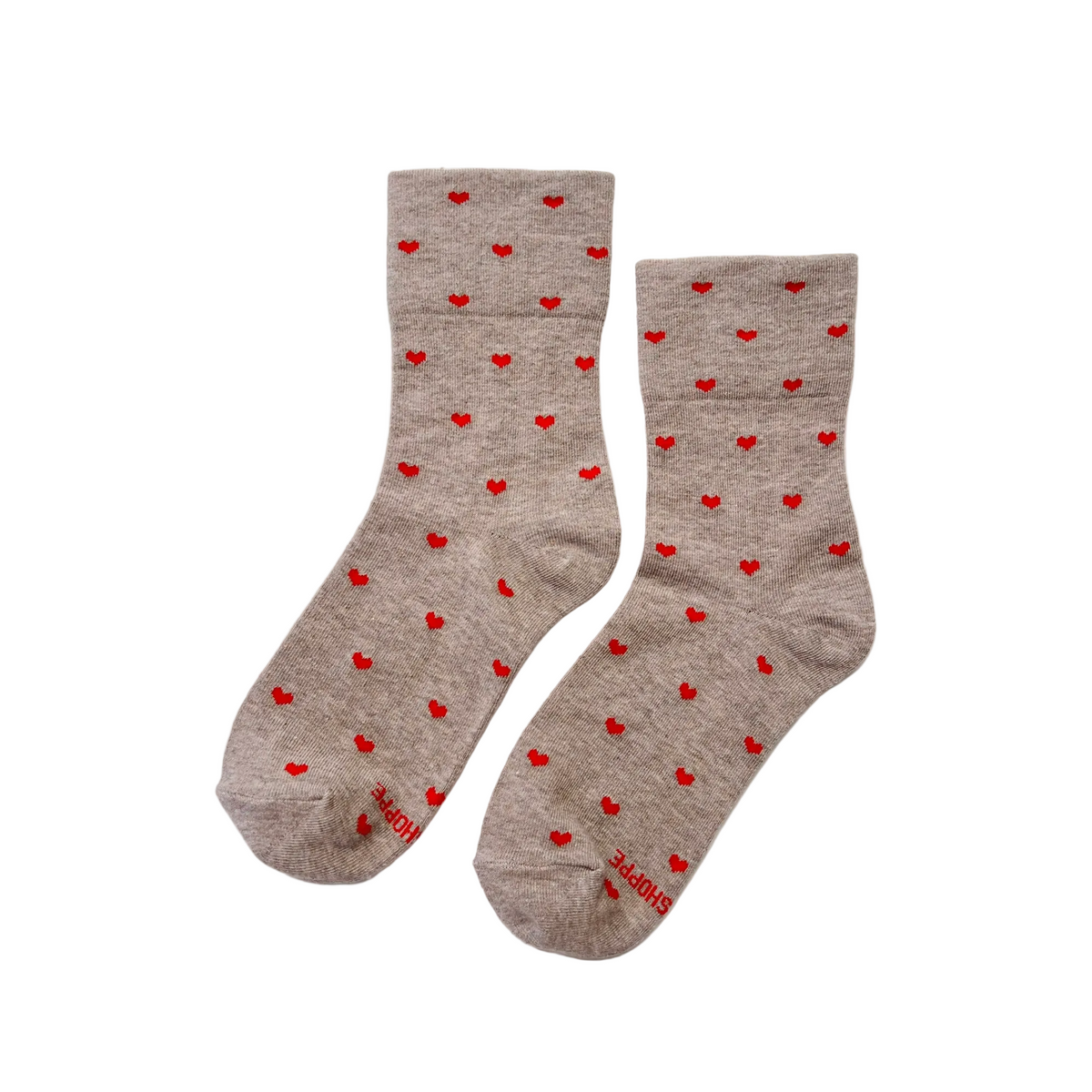 Sneaker Socks Heart Latte