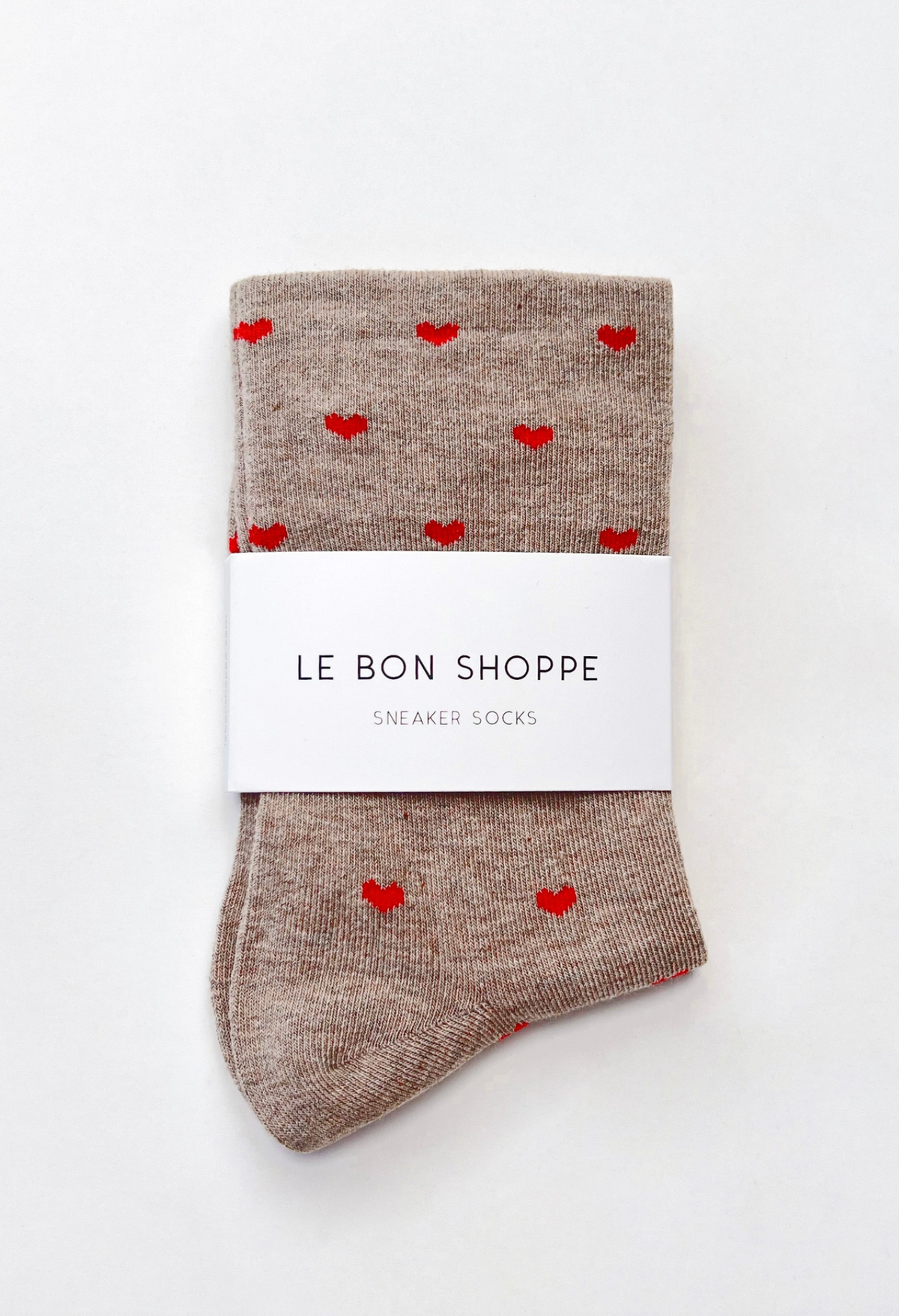 Sneaker Socks Heart Latte