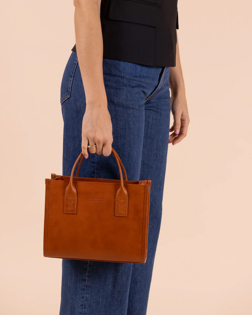 Jackie Midi Handtas Cognac
