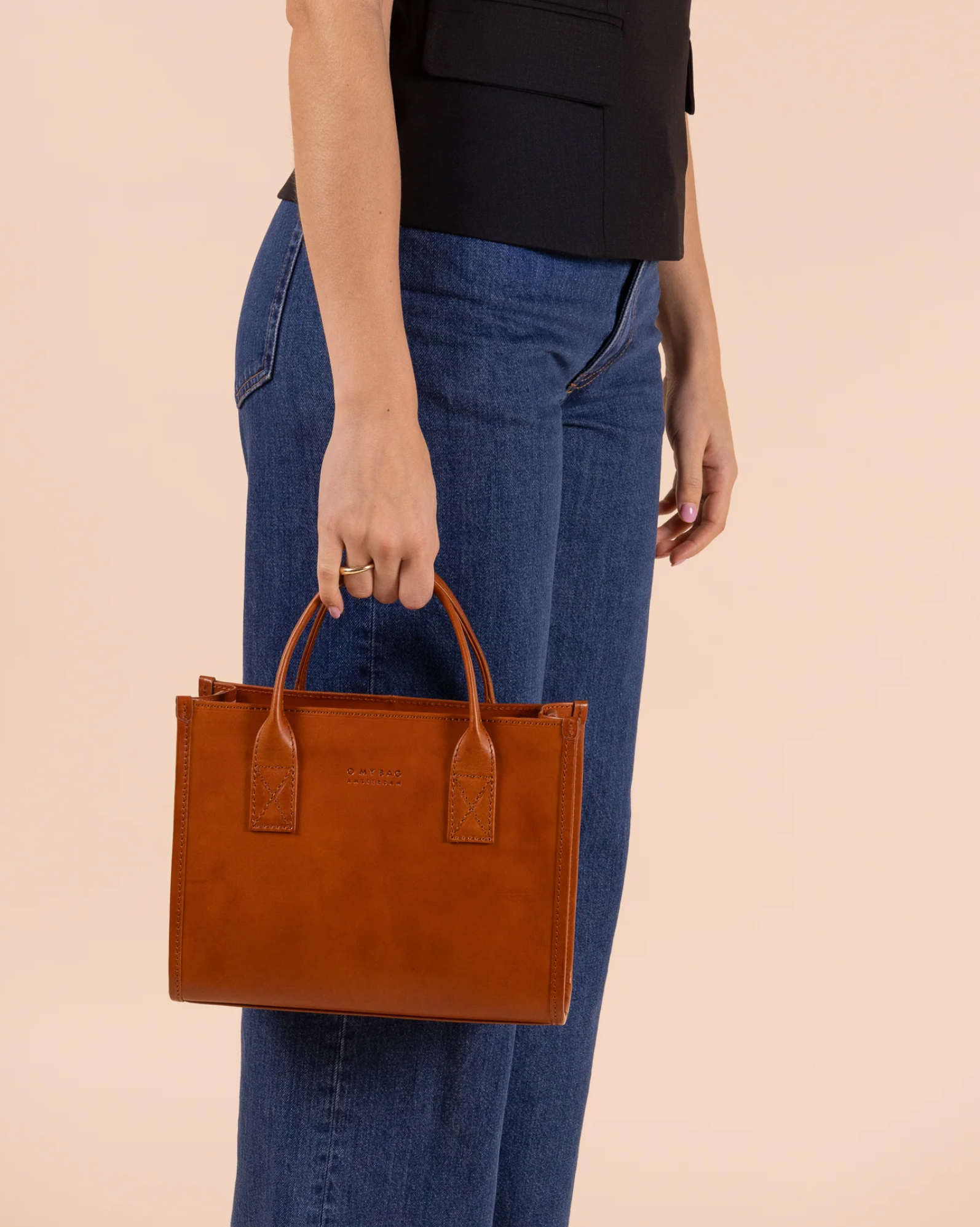 Jackie Midi Handtas Cognac