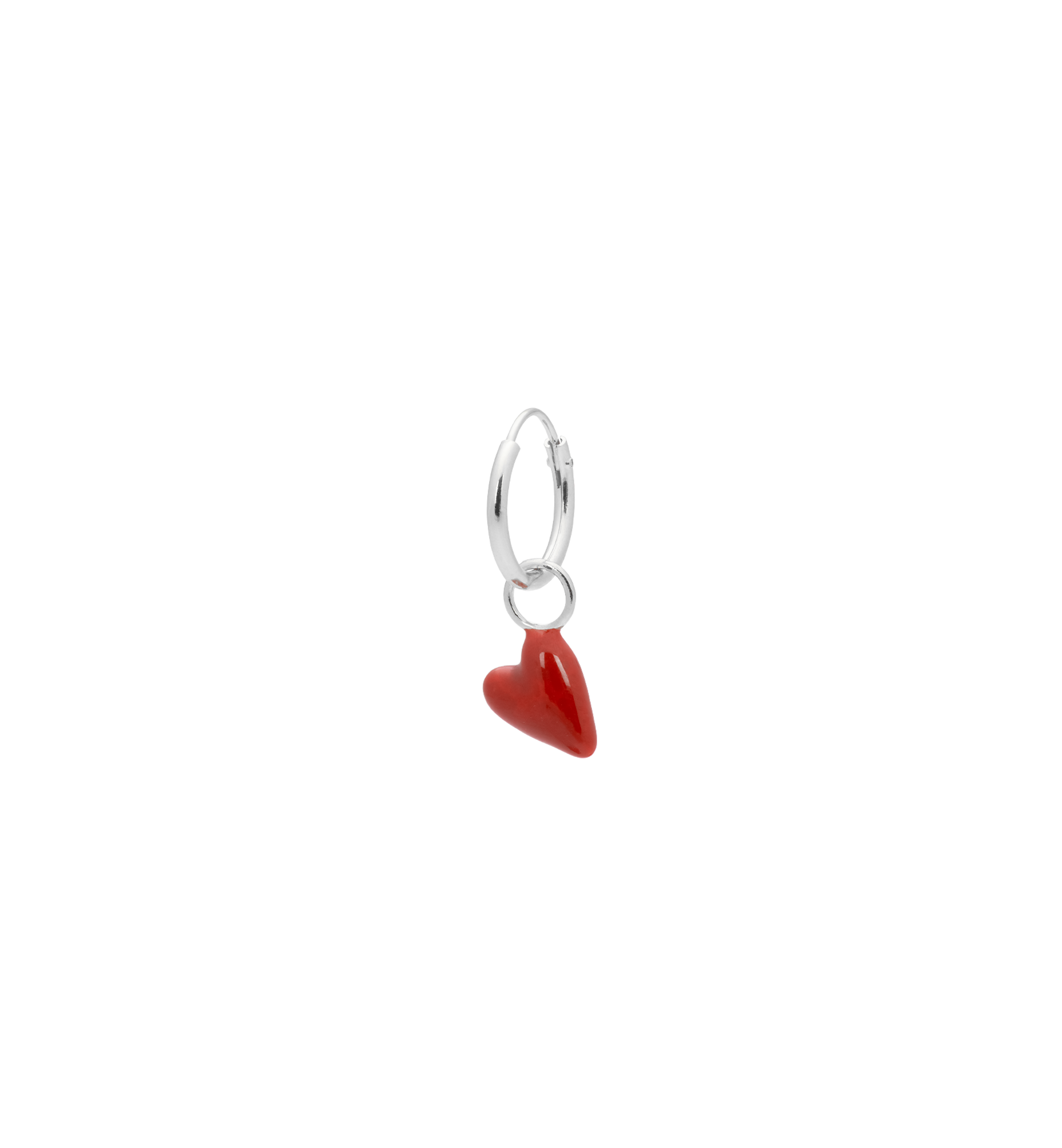 Single Heart Beat Oorring Zilver