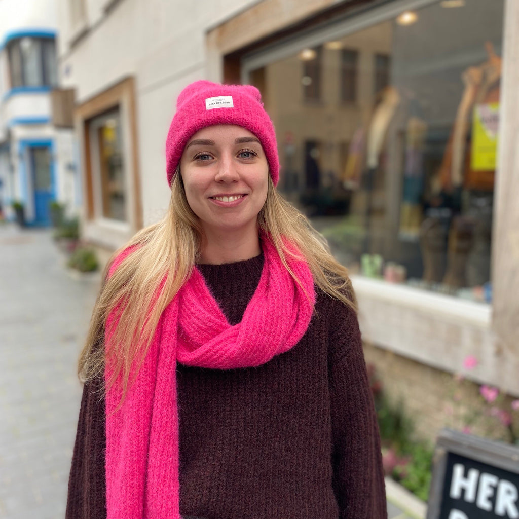 Muts en Sjaal Set Fuchsia