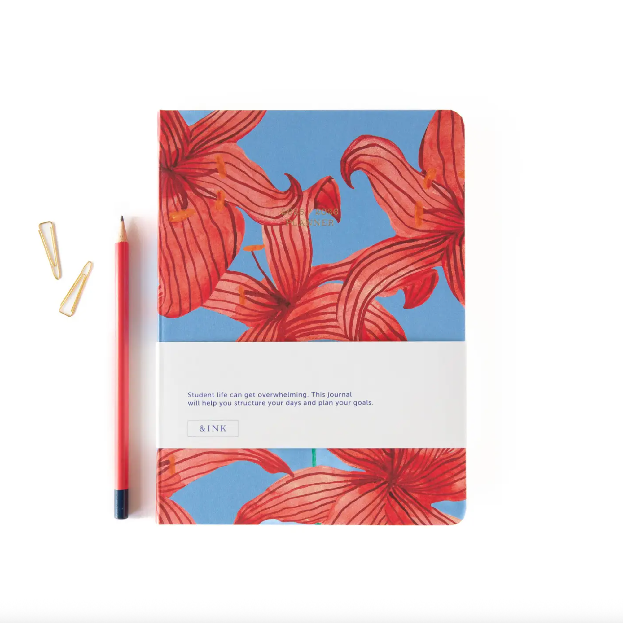 Schoolagenda Flower Red 25/26
