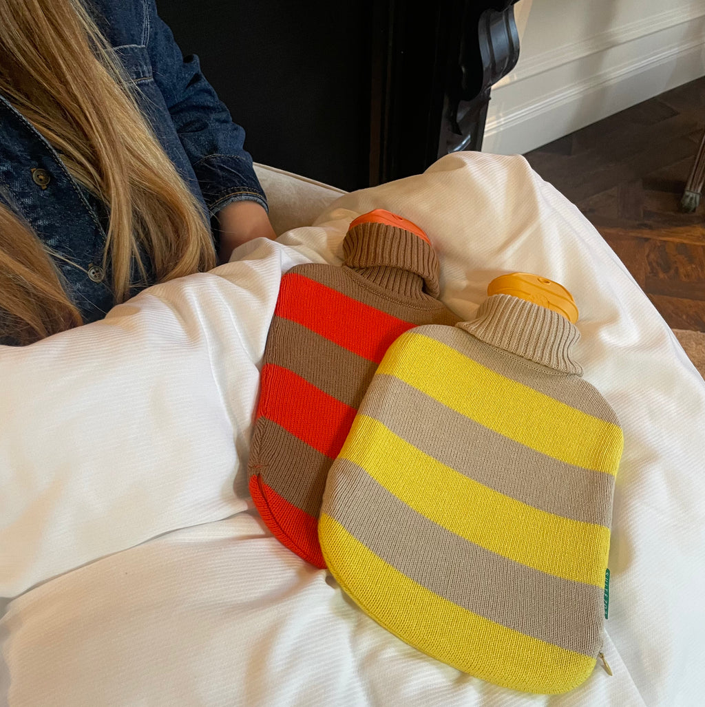 Warmwaterkruik Oranje/Beige