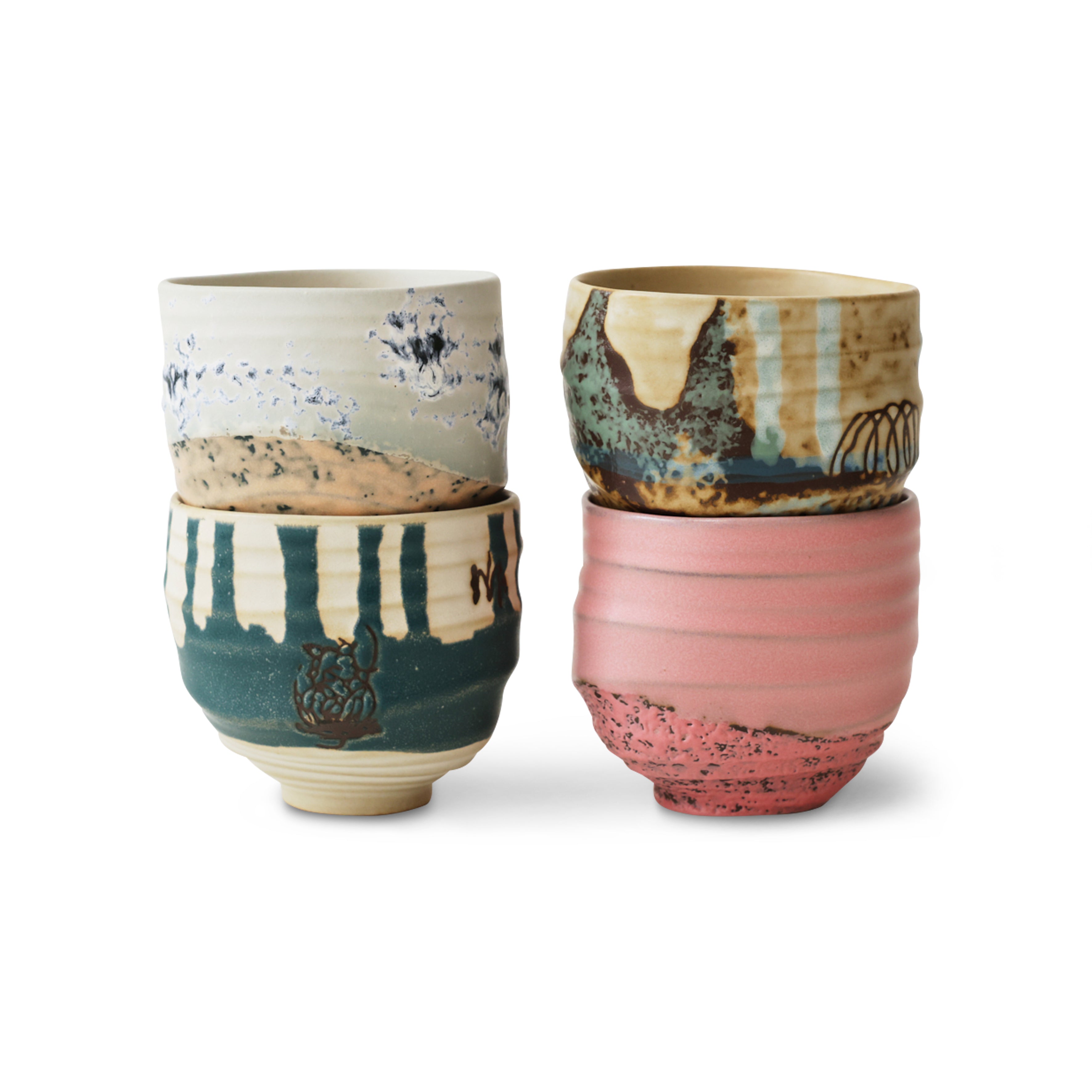 Artist Ceramics Coffee Cups Set/4