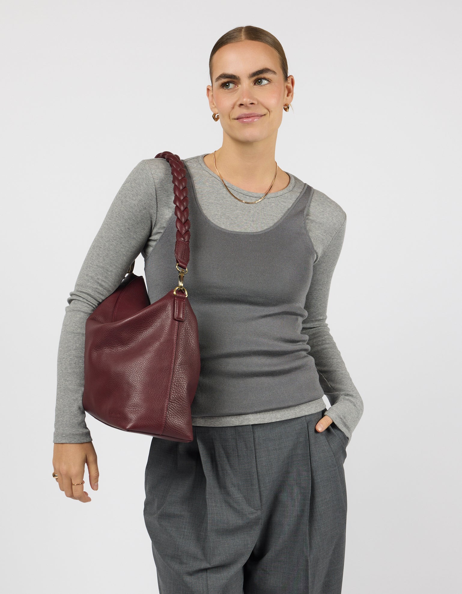 Sienna Dark Cherry Soft Grain Leather