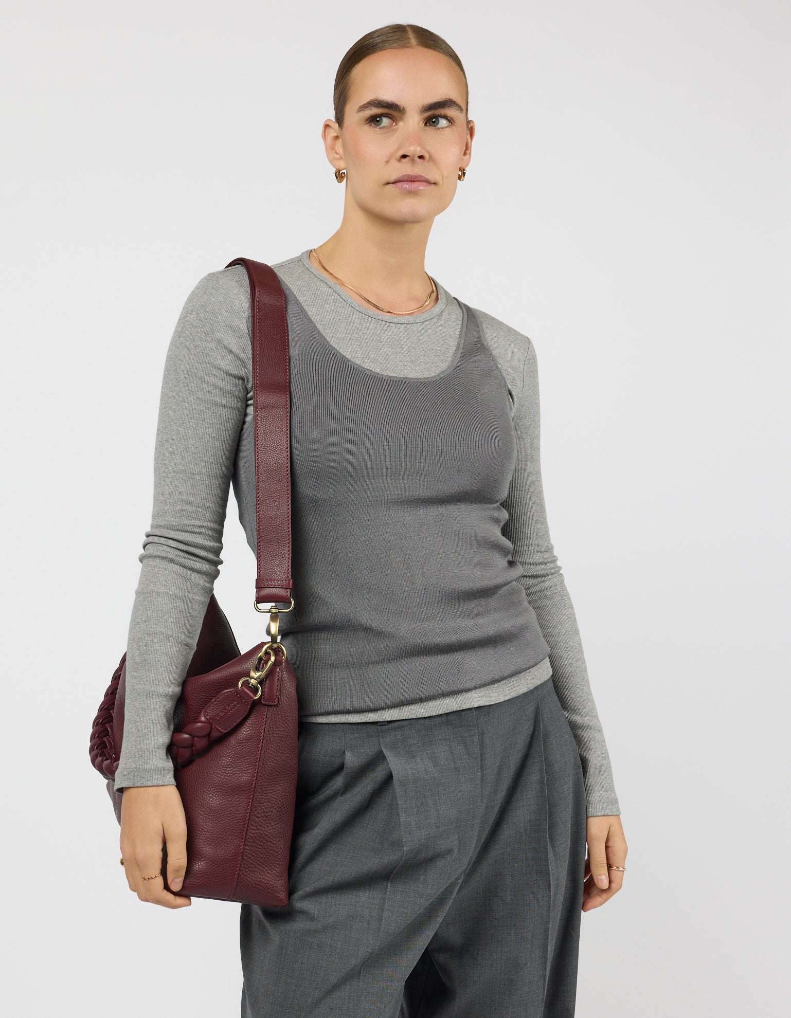 Sienna Dark Cherry Soft Grain Leather