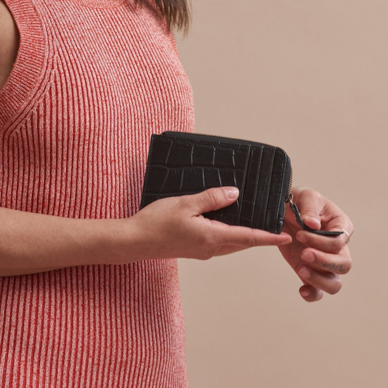 Lola Coin Purse Black Croco