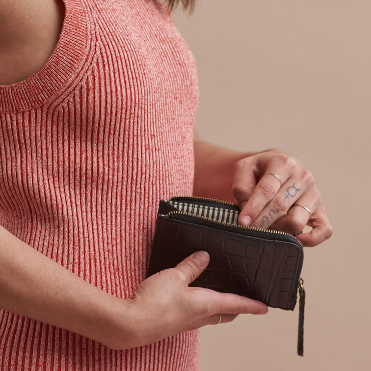 Lola Coin Purse Black Croco