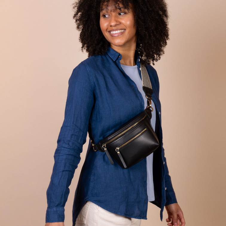 Beck's Bum Bag Black Apple Leather